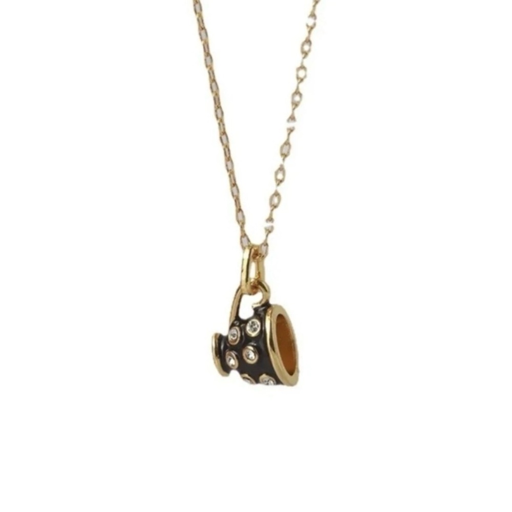 kate spade gold and black teacup pendant necklace - Picture 3 of 3